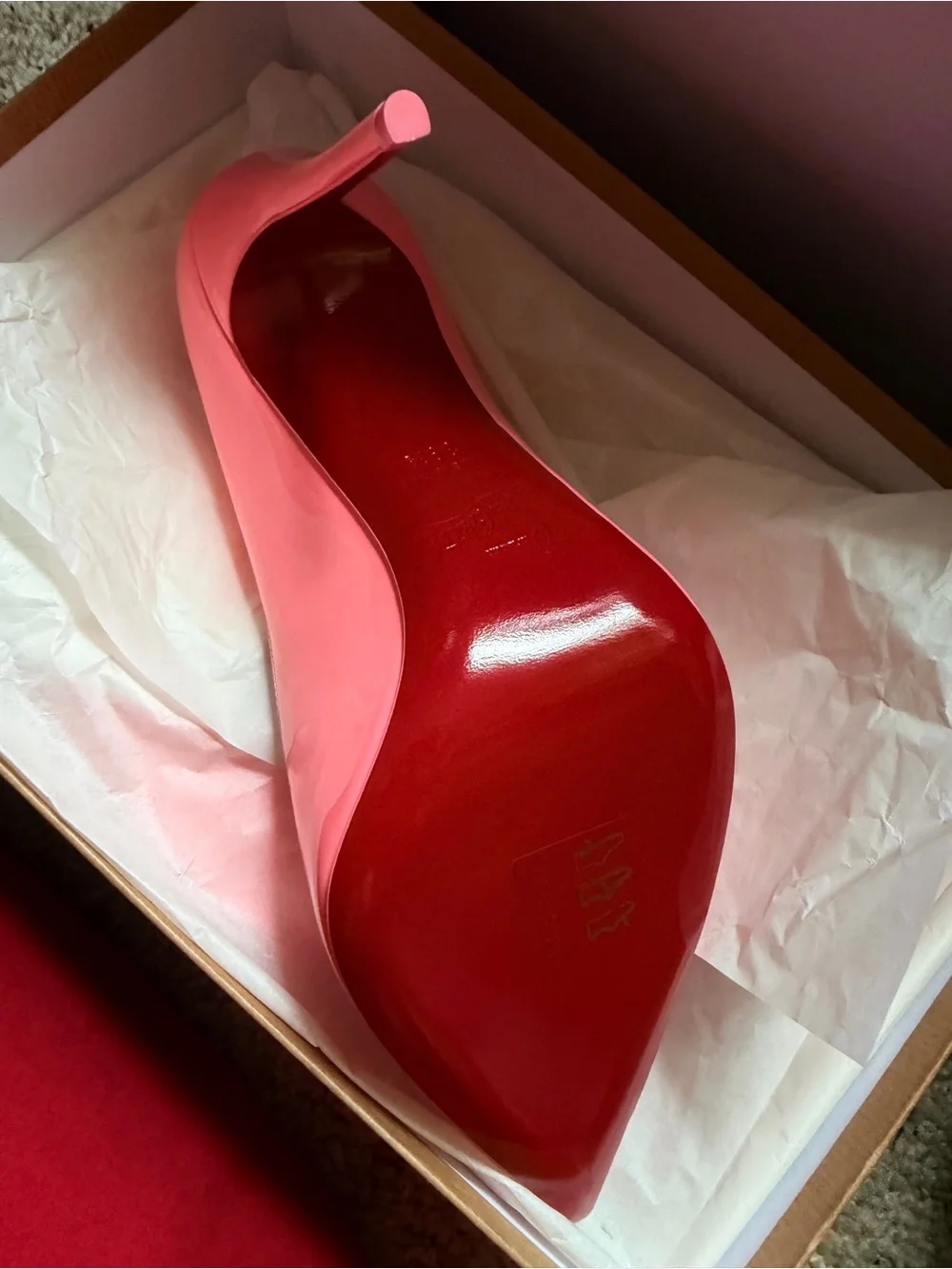 Christian Louboutin Brown Cardboard Shoe Box with White Logo